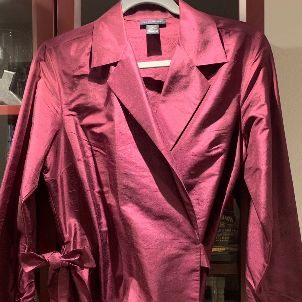 The Limited silk blouse, waist wrap